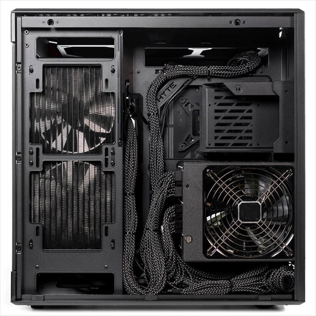 CASE HYTE E-ATX Mid-Tower Y60, x3 Tempered glass (panoramic), 3x 120mm fans, w/riser 4.0 cable, USB 3.2 Type-C, Black, GEHY-008