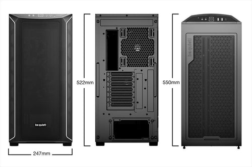 CASE BE QUIET! E-ATX Full-Tower SHADOW BASE 800 DX, 3x140mm Pure Wings 3, front ARGB LED, USB 3.1 type C, open mesh design w/WINDOW, Black BGW61