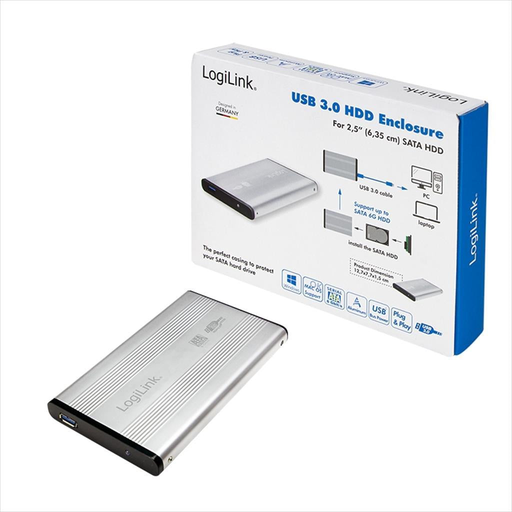 ENCLOSURE 2.5" USB 3.0 SATA LogiLink Silver UA0106A