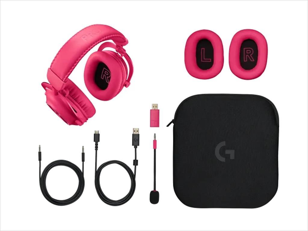 HEADPHONES LOGITECH Gaming-Headset G PRO X 2 Pink Wireless Lightspeed/ Bluetooth/ 3,5mm w/microphone 981-001275