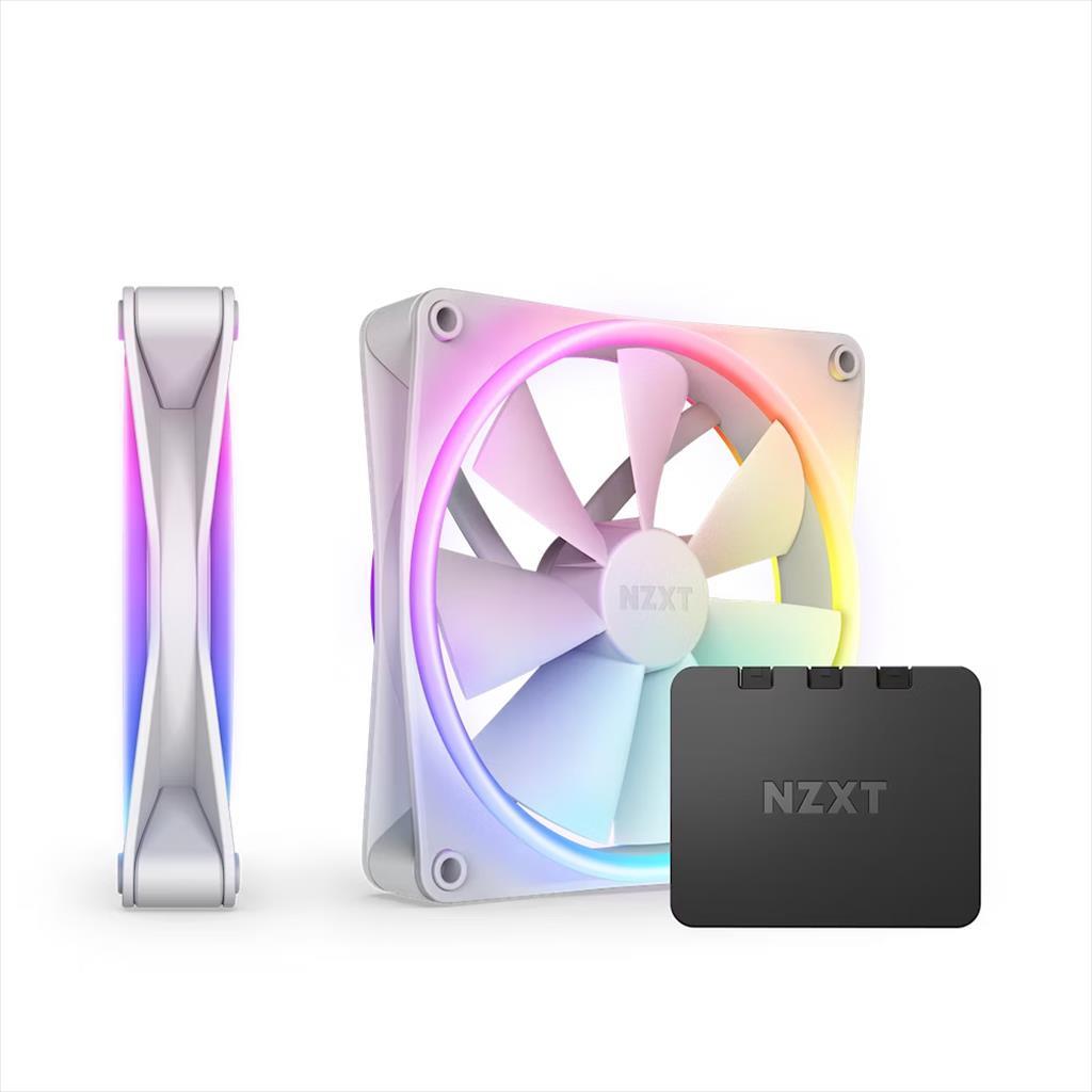 COOLERS CASE FAN 140mm NZXT 2x F140 RGB  DUO WHITE PWM, Static Pressure, 1.800 RPM,  w/controller RF-D14DF-W1