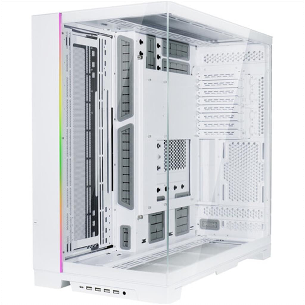 CASE LIAN LI E-ATX O11 DYNAMIC EVO XL Full-Tower w/2x Tempered glass, ARGB Front strip, White, O11DEXL-W