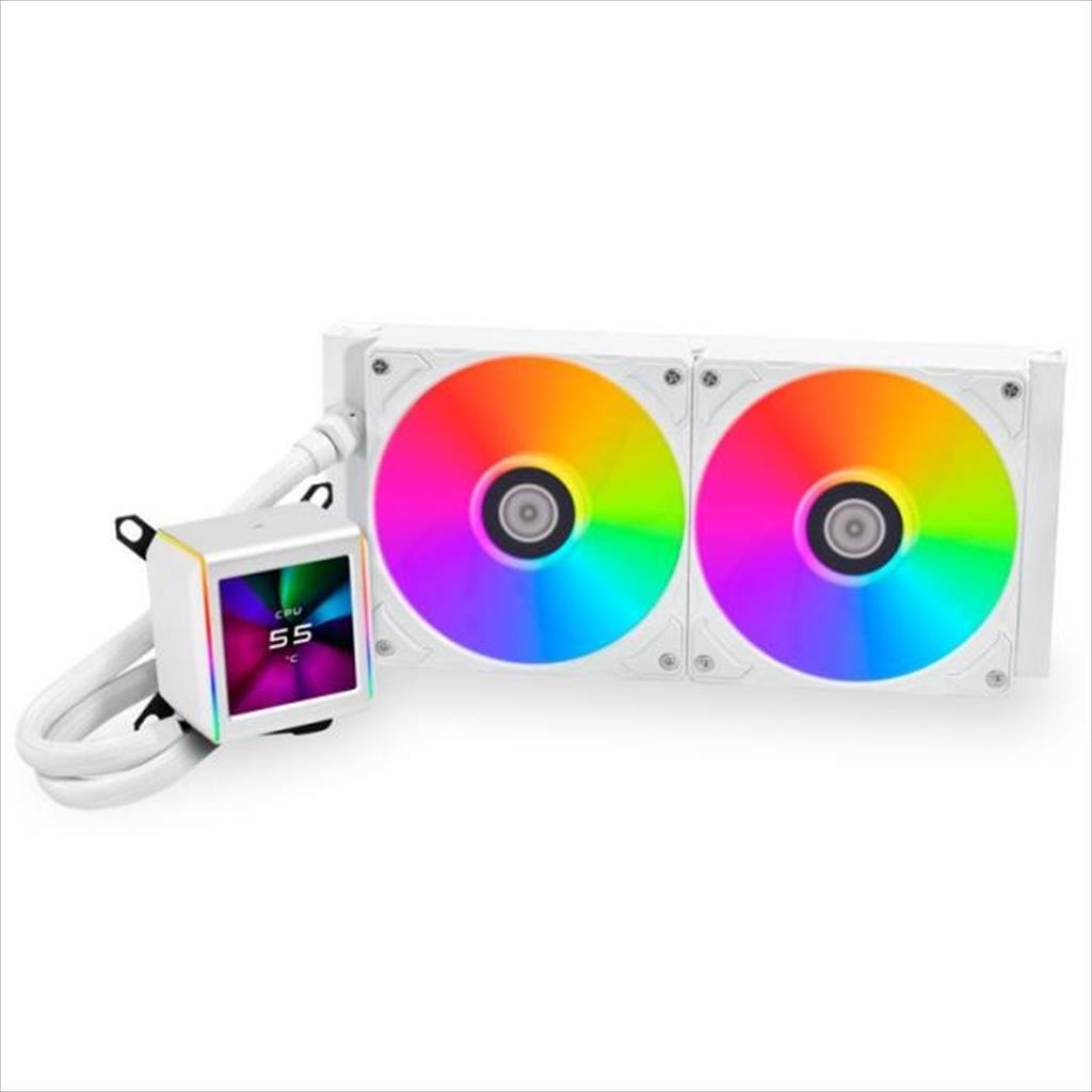 COOLERS CPU AIO LIAN LI GALAHAD II LCD 280 ARGB, 2,88"IPS Display, DAISY-CHAINABLE 2x140mm ARGB PWM FAN, White, GA2ALCD28W