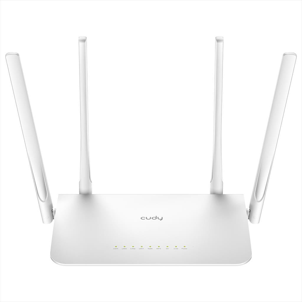 NET ROUTER WIRELESS DUAL BAND AC1200 CUDY WR1300, w/4 antennas, 1x WAN 100/1000 port, 4x LAN 100/1000 ports