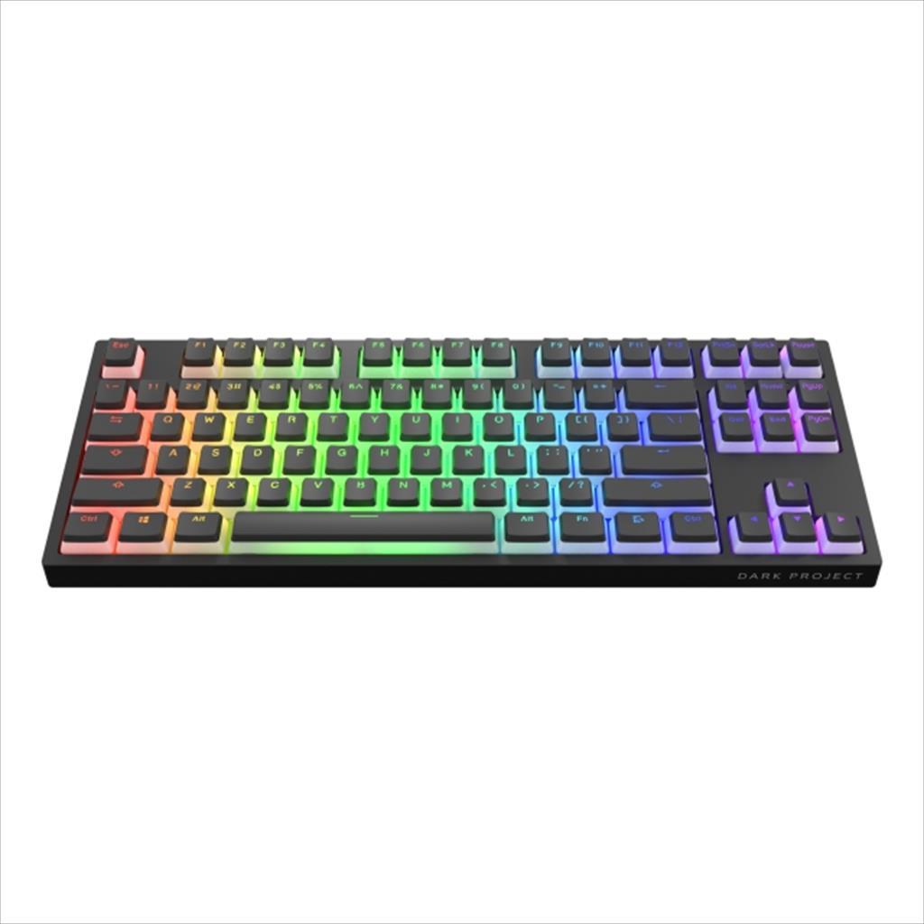 KEYBOARD MECHANICAL DARK PROJECT KD87A ONE PUDDING BLACK TKL HS RGB linear optical Gateron Optical Red V2 switches, +4 switch ANSI layout