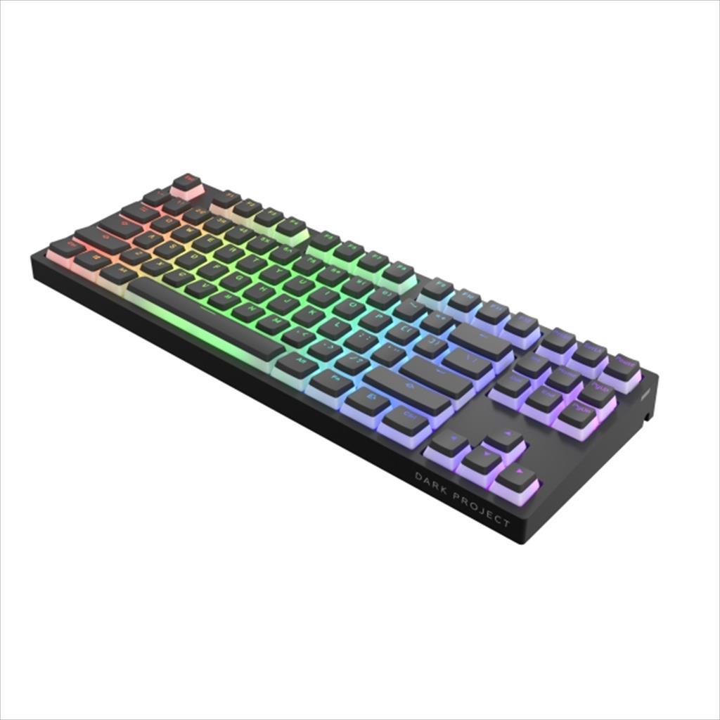 KEYBOARD MECHANICAL DARK PROJECT KD87A ONE PUDDING BLACK TKL HS RGB linear optical Gateron Optical Red V2 switches, +4 switch ANSI layout