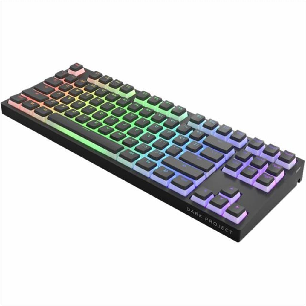 KEYBOARD MECHANICAL DARK PROJECT KD87A PUDDING BLACK TEAL TKL HS RGB linear switches Cap Teal, +3 switch ANSI layout
