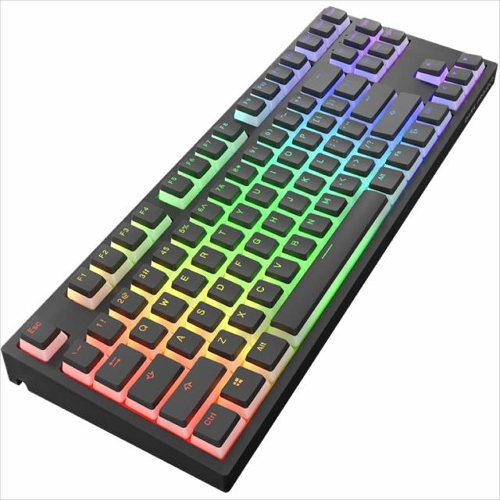 KEYBOARD MECHANICAL DARK PROJECT KD87A PUDDING BLACK TEAL TKL HS RGB linear switches Cap Teal, +3 switch ANSI layout
