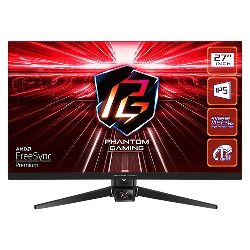 MONITOR 27" ASROCK PHANTOM GAMING PG27FF1A, 1920 x 1080 at 165 Hz, IPS , AMD FreeSync Premium, 1ms, 2xHDMI 2.0, 1x DP, Swivel+Tilt, Speaker: 2Wx2