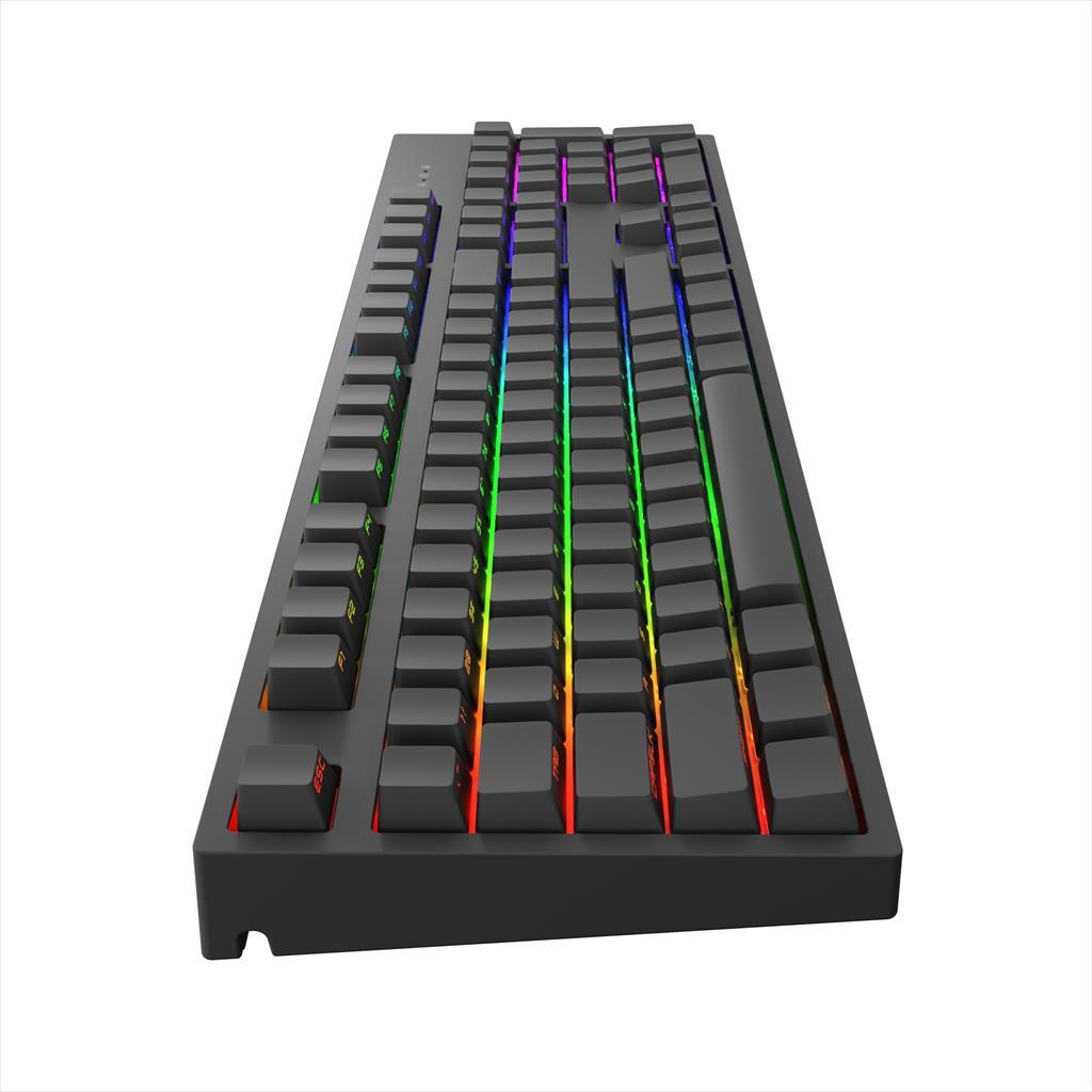 KEYBOARD MECHANICAL DARK PROJECT KD104A SIDE-PRINT BLACK FULL SIZE HS RGB Gateron Optical Red 2.0 switches, +4 switch ANSI layout