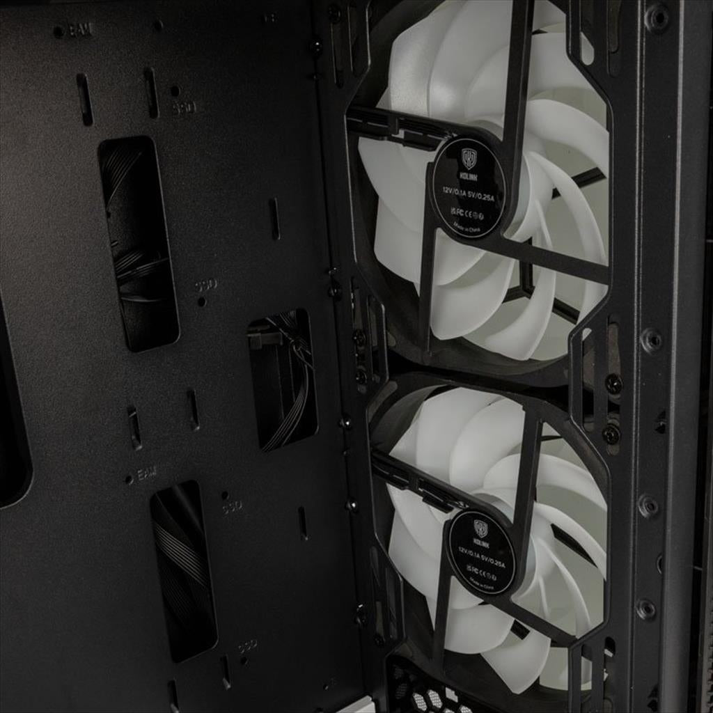 CASE KOLINK ATX OBSERVATORY MX Glass ARGB w/Tempered glass, 2x140mm, 3x120mm UMBRA A-RGB fan, black/white