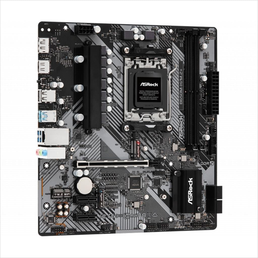 MB AM5 B650M-H/M.2+ ASROCK 4xDDR5 6400+Mhz(O.C.), HDMI, DP, PCI-Ex16 4.0, 2xPCI-Ex1 4.0, M.2 Gen5, M.2 Gen4, 4xSATAIII, 90-MXBMS0-A0UAYZ