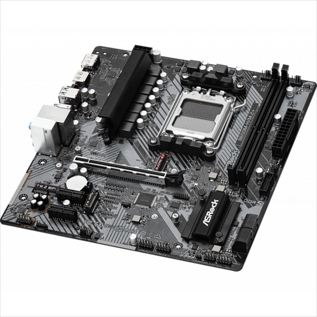 MB AM5 B650M-H/M.2+ ASROCK 4xDDR5 6400+Mhz(O.C.), HDMI, DP, PCI-Ex16 4.0, 2xPCI-Ex1 4.0, M.2 Gen5, M.2 Gen4, 4xSATAIII, 90-MXBMS0-A0UAYZ