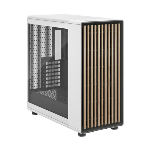 CASE FRACTAL DESIGN E-ATX Mid-Tower NORTH XL, 3x140mm Aspect 4-pin PWM fans, w/WINDOW, Front wood panel, Chalk White TG Clear, FD-C-NOR1X-04