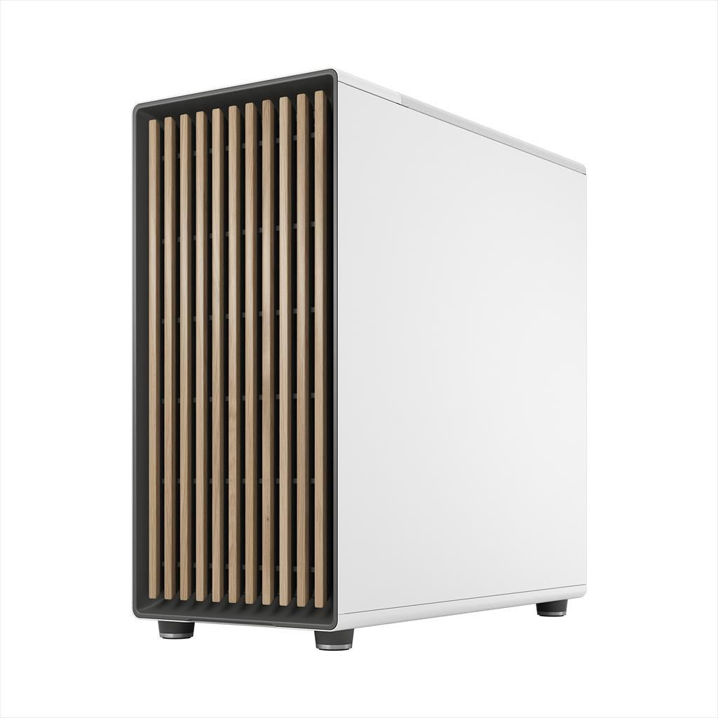 CASE FRACTAL DESIGN E-ATX Mid-Tower NORTH XL, 3x140mm Aspect 4-pin PWM fans, w/WINDOW, Front wood panel, Chalk White TG Clear, FD-C-NOR1X-04