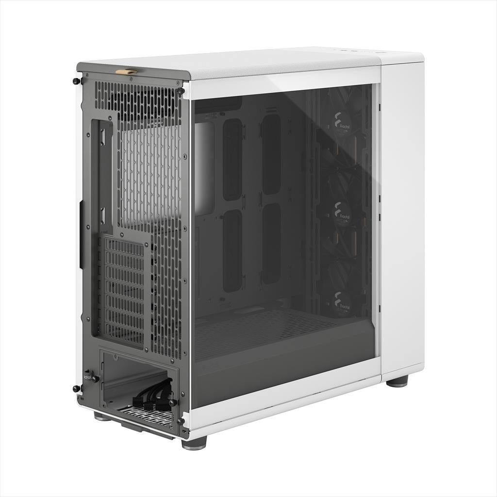 CASE FRACTAL DESIGN E-ATX Mid-Tower NORTH XL, 3x140mm Aspect 4-pin PWM fans, w/WINDOW, Front wood panel, Chalk White TG Clear, FD-C-NOR1X-04