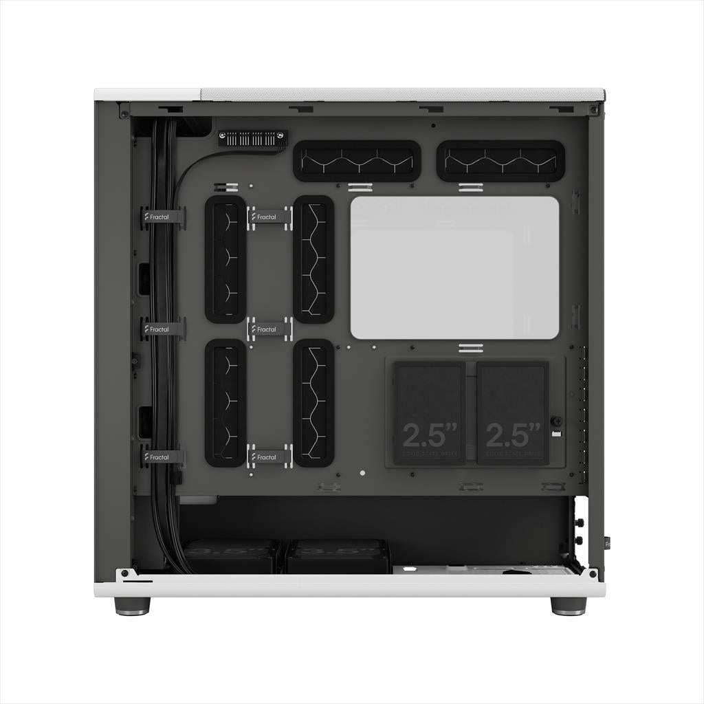 CASE FRACTAL DESIGN E-ATX Mid-Tower NORTH XL, 3x140mm Aspect 4-pin PWM fans, w/WINDOW, Front wood panel, Chalk White TG Clear, FD-C-NOR1X-04