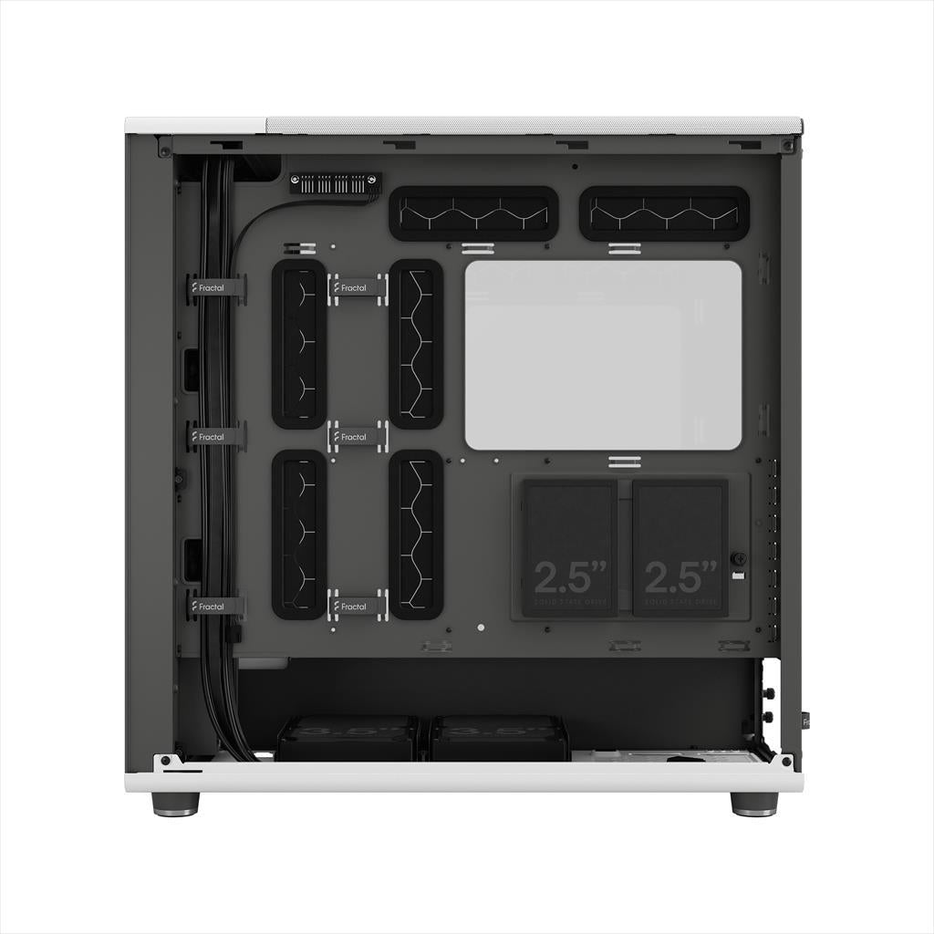 CASE FRACTAL DESIGN E-ATX Mid-Tower NORTH XL, 3x140mm Aspect 4-pin PWM fans, w/WINDOW, Front wood panel, Chalk White TG Clear, FD-C-NOR1X-04
