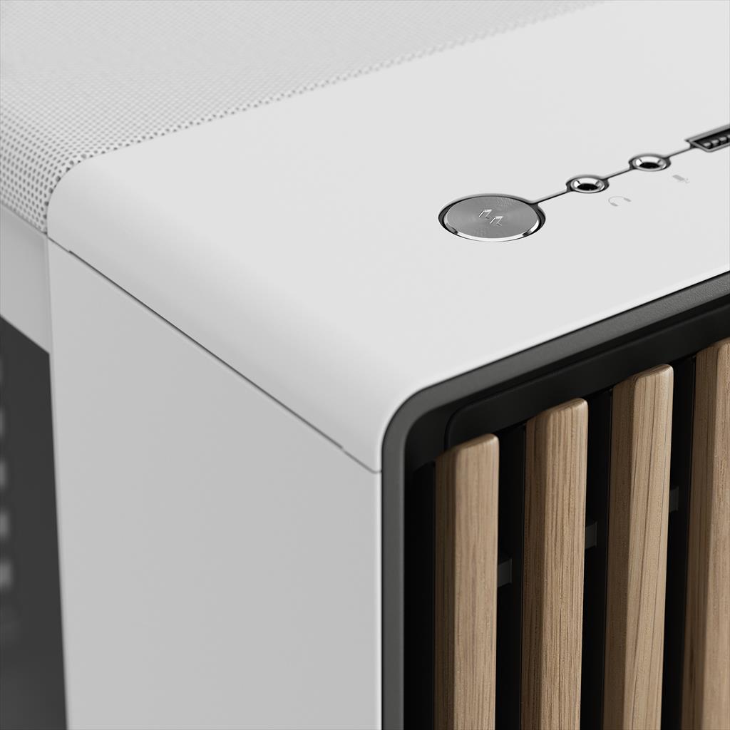 CASE FRACTAL DESIGN E-ATX Mid-Tower NORTH XL, 3x140mm Aspect 4-pin PWM fans, w/WINDOW, Front wood panel, Chalk White TG Clear, FD-C-NOR1X-04