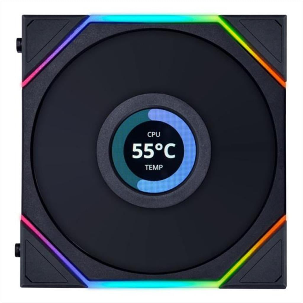 COOLERS CASE FAN 3x120mm LIAN LI UNI FAN TL LCD 120 A-RGB 1900 RPM PWM, w/Controller, Black, 12TLLCD3B