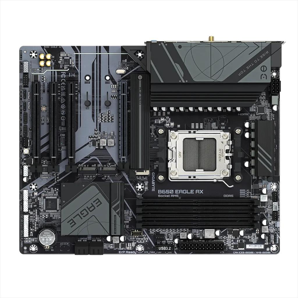 MB AM5 B650 EAGLE AX GIGABYTE 4xDDR5 7600Mhz (O.C), DP, HDMI, PCI-Ex16 4.0, 2xPCI-Ex16 3.0, M.2 PCIe 5.0, 2xM.2 4.0, 4xSATAIII, WI-FI, BT 5.3