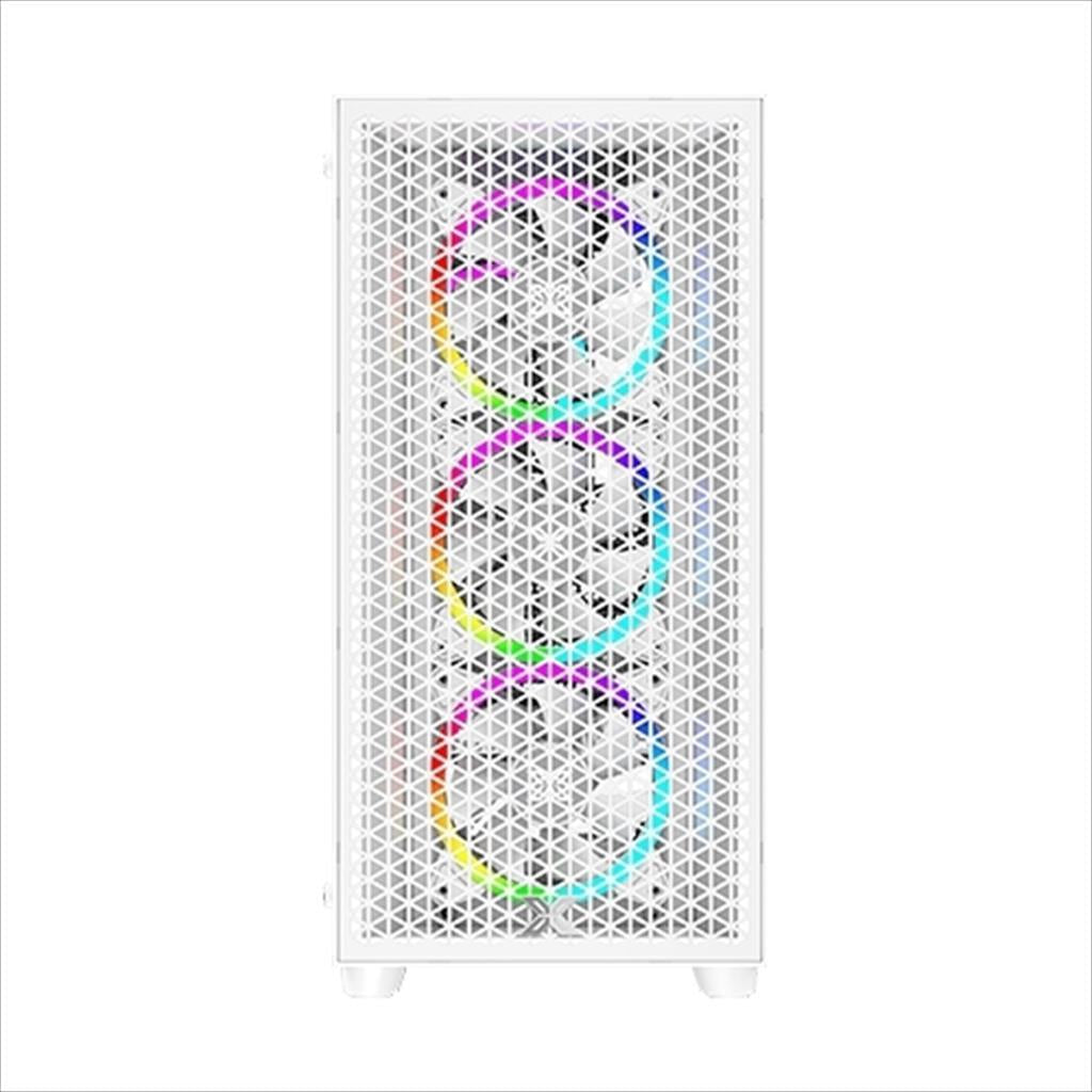 CASE XIGMATEK ATX mid-Tower GAMING G PRO ARCTIC WHITE w/Tempered glass and front Mesh, 4x120mm R20A  Arctic ARGB Galaxy II Box & Remote, EN42539