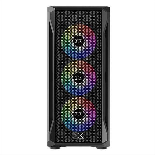CASE XIGMATEK ATX mid-Tower GAMING X BLACK w/TG, metalic mesh FP, 4x120mm X24F FIXED RGB, EN46621