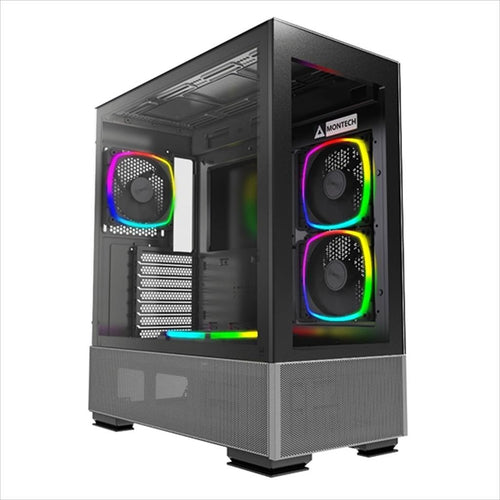 CASE MONTECH ATX SKY TWO ARGB w/ 2xTempered glass, 4x120mm ARGB PWM fans, Black