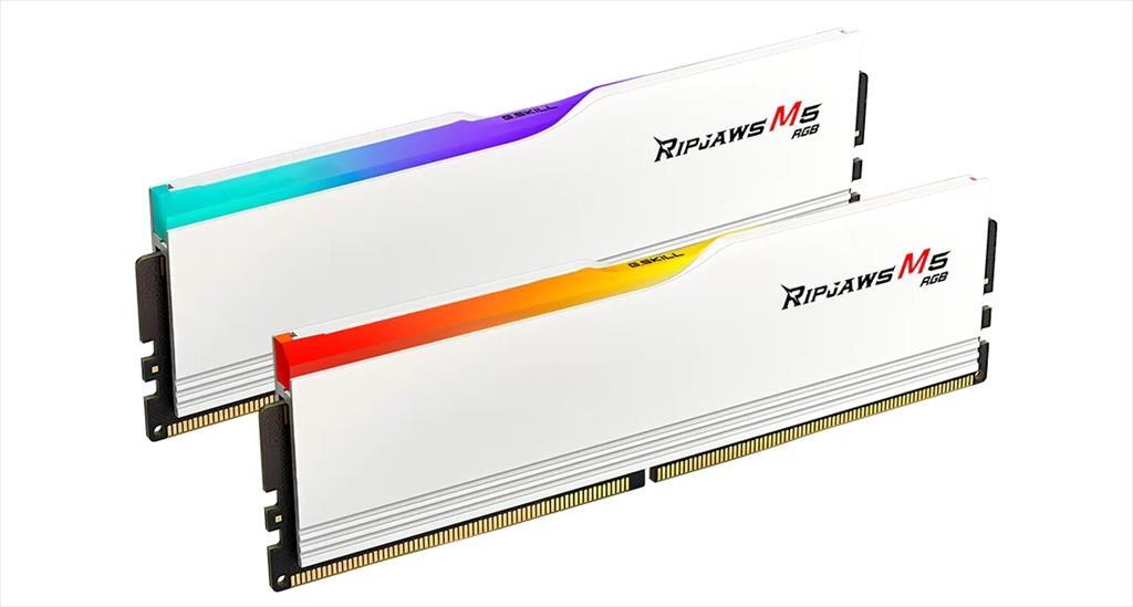 RAM DDR5 64GB(2x32GB) 6000MHz CL32 G.SKILL Ripjaws M5 RGB Intel XMP White F5-6000J3238G32GX2-RM5RW
