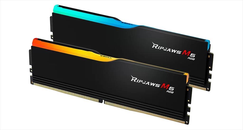 RAM DDR5 64GB(2x32GB) 6400MHz CL32 G.SKILL Ripjaws M5 RGB Intel XMP Black F5-6400J3239G32GX2-RM5RK