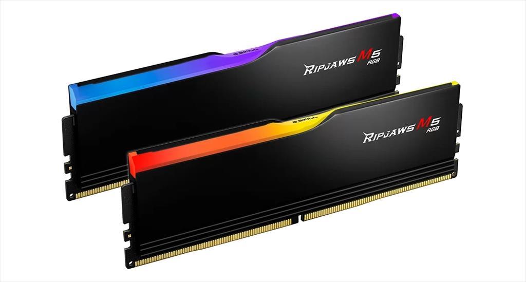 RAM DDR5 64GB(2x32GB) 6400MHz CL32 G.SKILL Ripjaws M5 RGB Intel XMP Black F5-6400J3239G32GX2-RM5RK