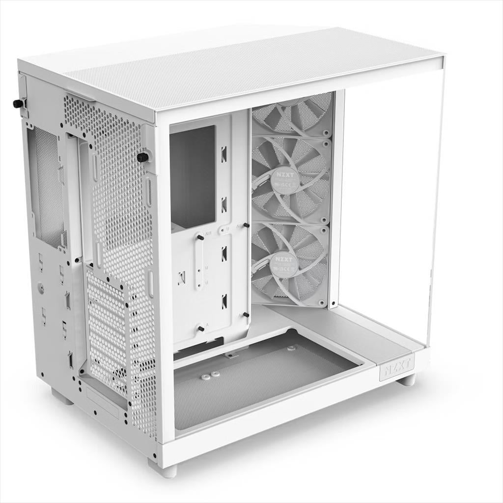 CASE NZXT ATX Mid-Tower H6 FLOW, Matte White w/750W C750 80+ Bronze, w/WINDOW + side & top MESH 3xF120Q Airflow 120mm fans