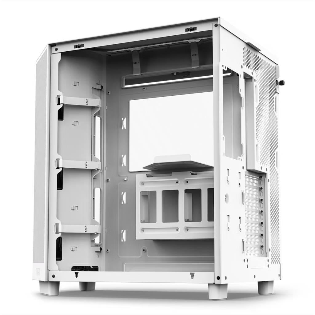 CASE NZXT ATX Mid-Tower H6 FLOW, Matte White w/750W C750 80+ Bronze, w/WINDOW + side & top MESH 3xF120Q Airflow 120mm fans