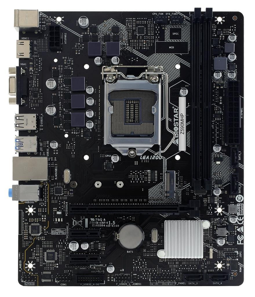 MB 1200 Z590MHP BIOSTAR 2xDDR4 4000MHz(O.C.), HDMI, VGA, PCIex16, 2xPCIex1,4xSATA,1xM.2, 2xUSB 3.2, 4xUSB 2.0, COM port