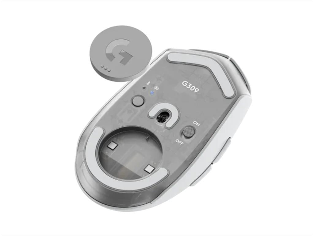MOUSE WIRELESS USB LOGITECH G309 LIGHTSPEED (HERO Sensor, Lightforce Switches) w/bluetooth, White, 910-007207