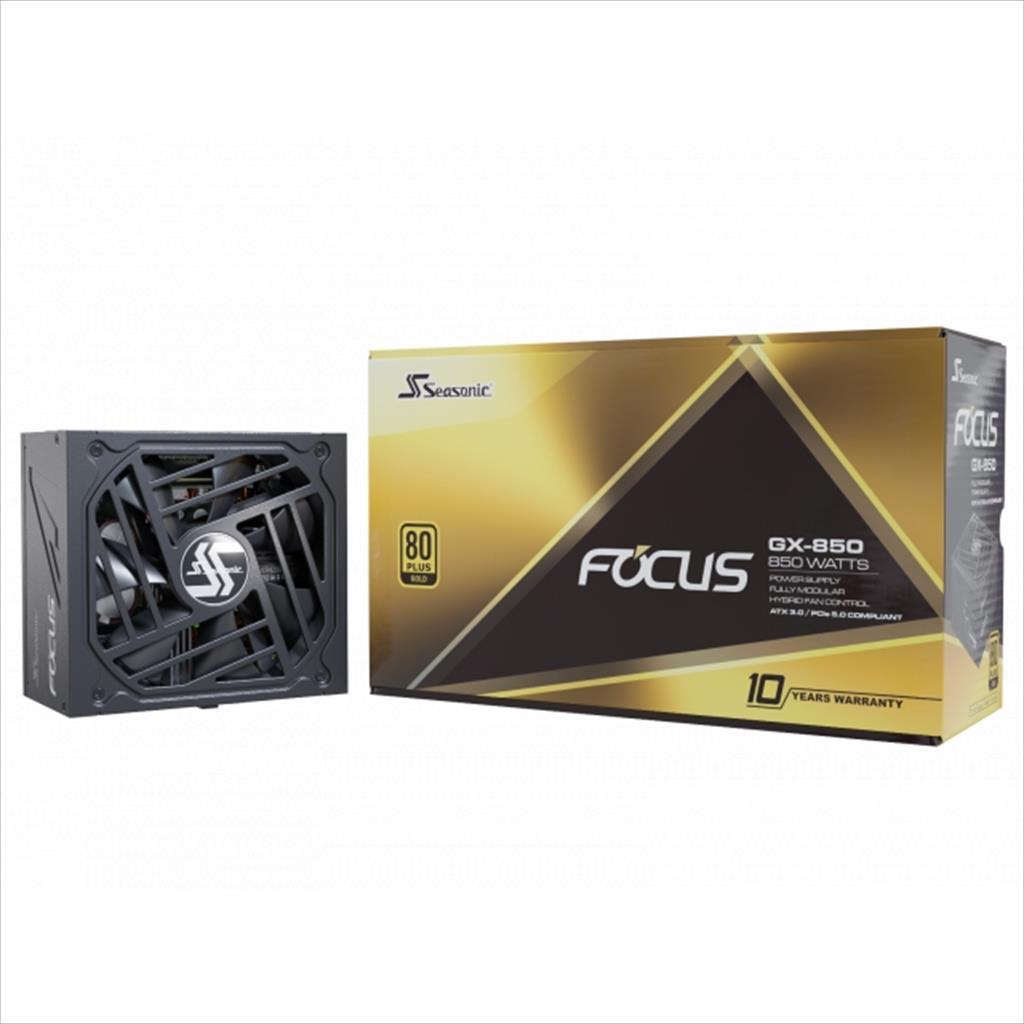PSU 850W SEASONIC FOCUS GX-850 w/PCIE 5.0 80+ GOLD , Fully Modular, SSR-850FX3