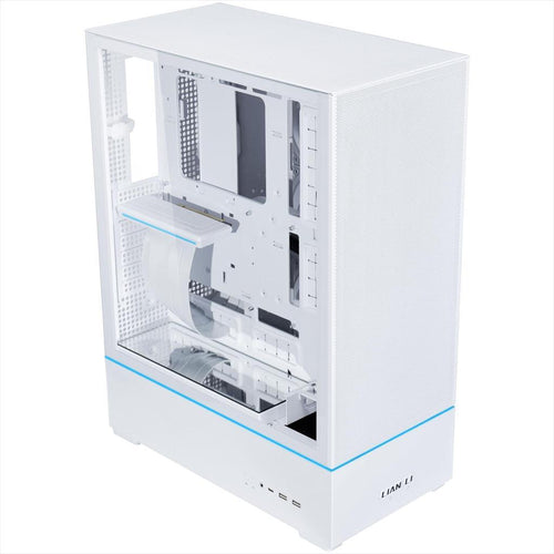 CASE LIAN LI ATX SUP01W WHITE, 3-side MESH, Small Tower w/ Tempered glass, dual ARGB STRIPS, PCIE 4.0 RISER, 3x 120mm PWM fans, USB 3.1 TYPE-C