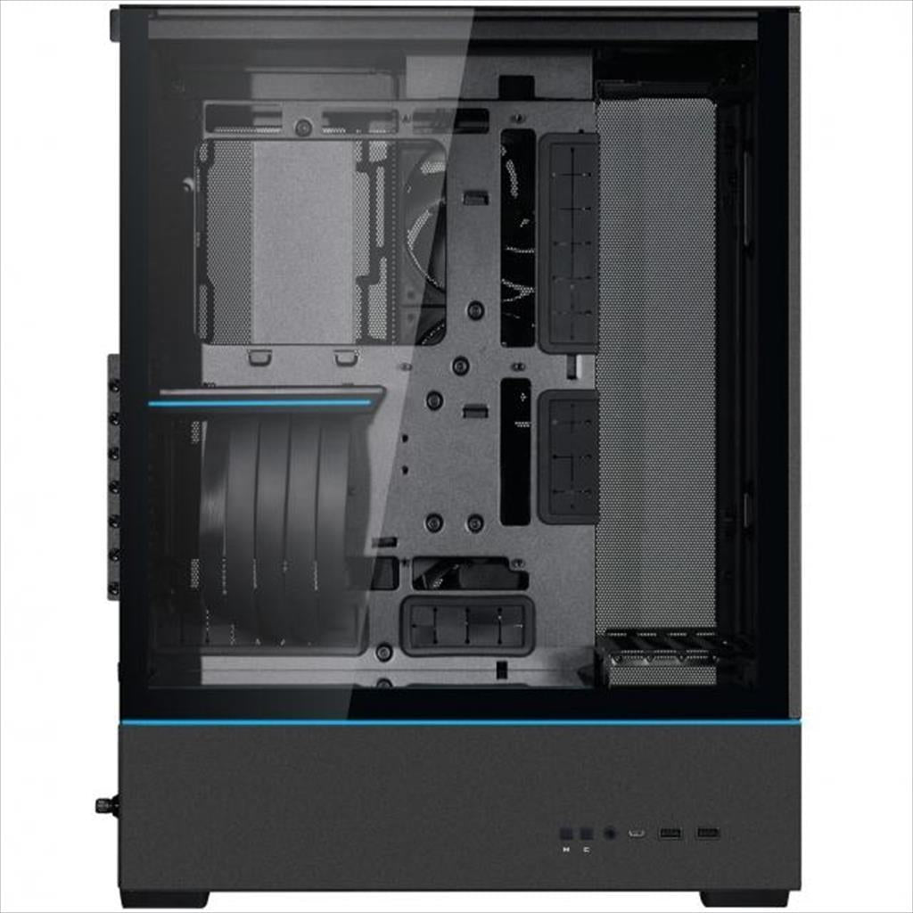 CASE LIAN LI ATX SUP01X BLACK, 3-side MESH, Small Tower w/ Tempered glass, dual ARGB STRIPS, PCIE 4.0 RISER, 3x 120mm PWM fans, USB 3.1 TYPE-C