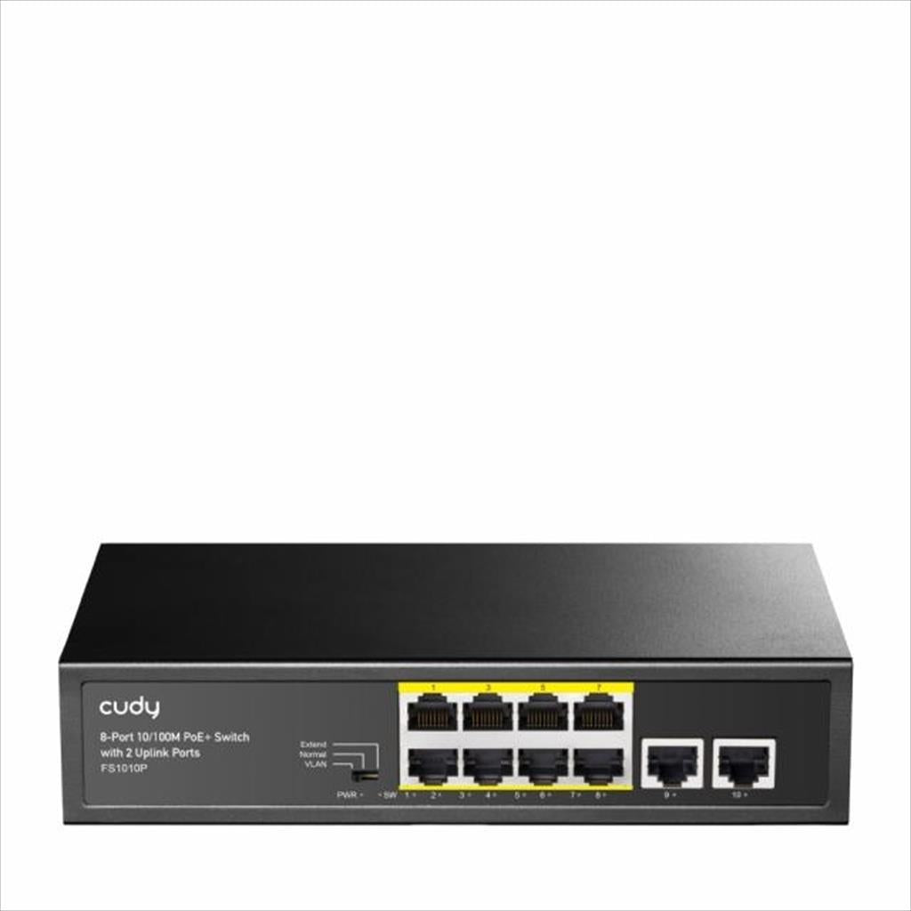 NET Switch POE+ CUDY 10-port 10/100 (8 POE) FS1010P, 120W, Metal