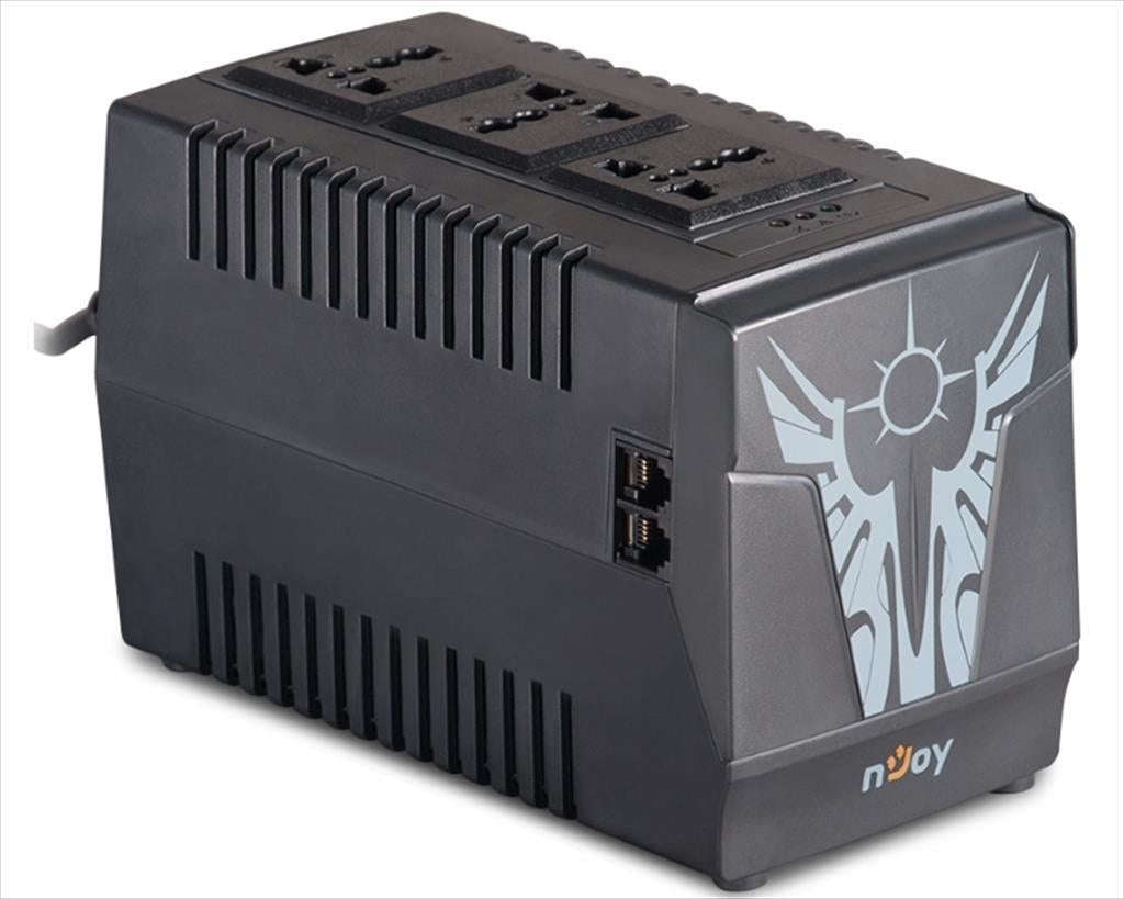 AVR 1000VA / Power 1KVA 500W NJOY PALADIN,3x Schuko,Over/under-voltage/Over heat/Over charge protection,Single phase,Voltage range 184-284 VAC,PWAV-10003PL-AZ01B