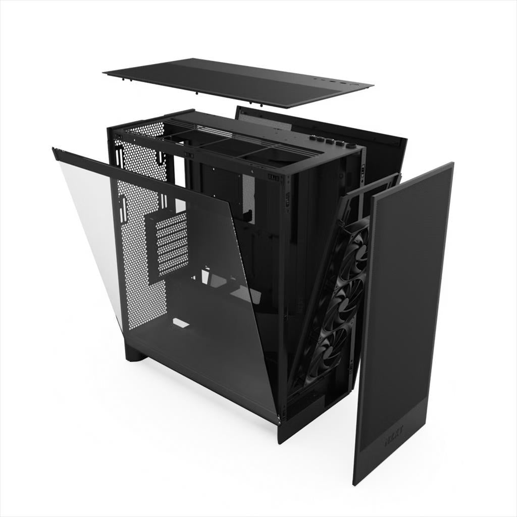 CASE NZXT E-ATX Mid-Tower H7 FLOW (2024) w/WINDOW Front & top MESH 3xF120Q Quiet fans, USB 3.2 type-C, 2xUSB 3.2 type A, Matte Black CM-H72FB-01