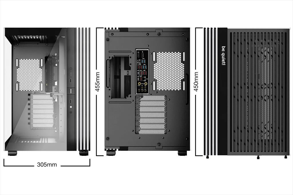 CASE BE QUIET! ATX Mid-Tower Light Base 600 DX, w/2x Tempered glass, ARGB LED strips and 2 hubs, inverted layout, Black BGW65