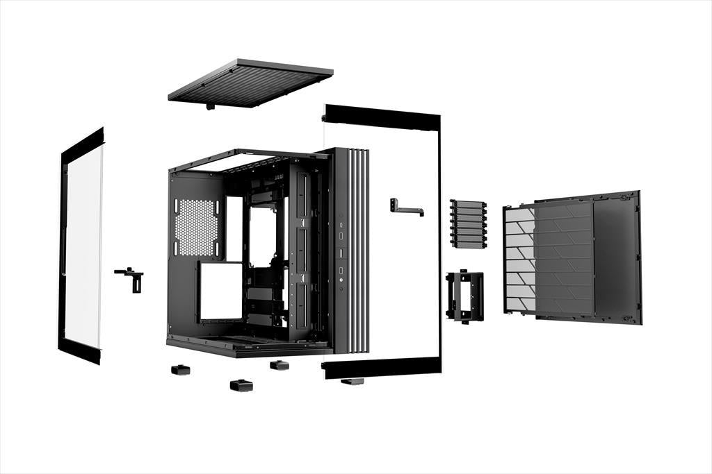CASE BE QUIET! ATX Mid-Tower Light Base 600 DX, w/2x Tempered glass, ARGB LED strips and 2 hubs, inverted layout, Black BGW65
