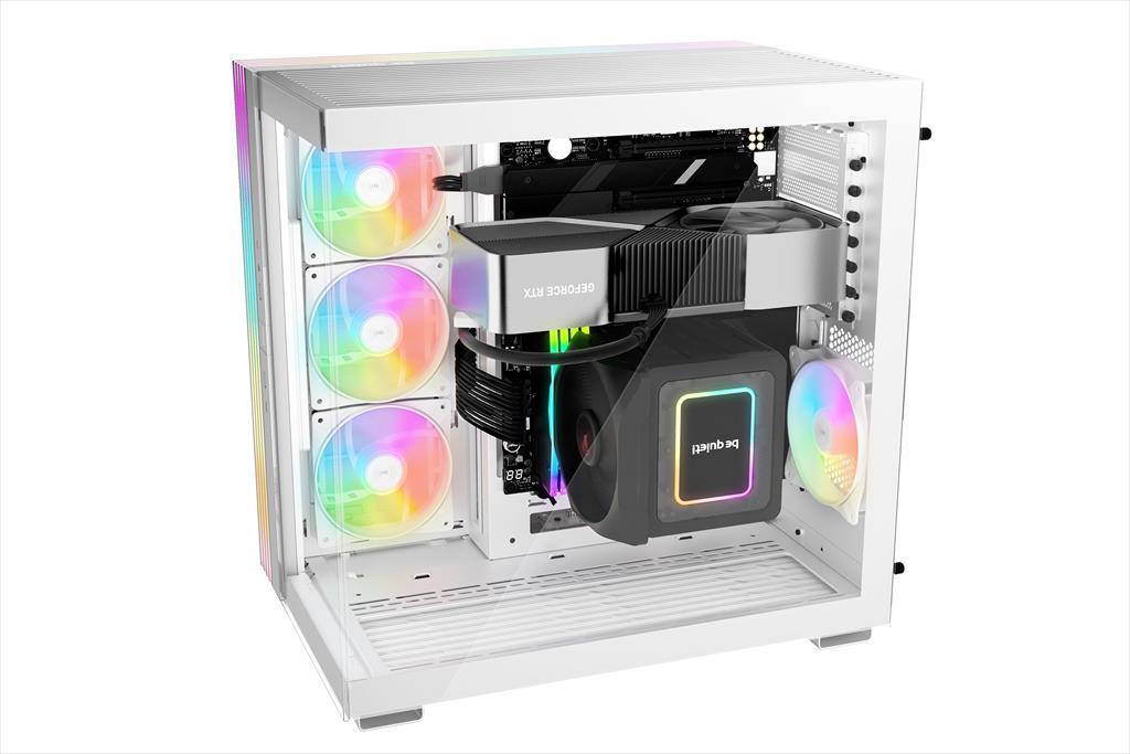 CASE BE QUIET! ATX Mid-Tower Light Base 600 DX, w/2x Tempered glass, ARGB LED strips and 2 hubs, inverted layout, White BGW66