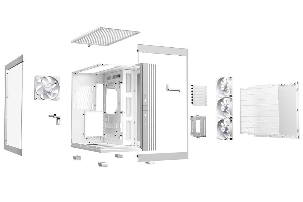 CASE BE QUIET! ATX Mid-Tower Light Base 600 LX, w/2x Tempered glass, 4x Light Wings LX 120mm PWM, ARGB LED strips and 2 hubs, inverted layout, White BGW68