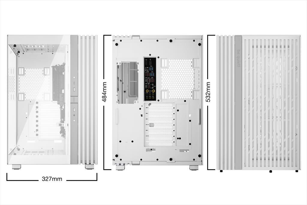CASE BE QUIET! E-ATX Mid-Tower Light Base 900 DX, w/2x Tempered glass, ARGB LED strips and 2 hubs, inverted layout, White BGW70