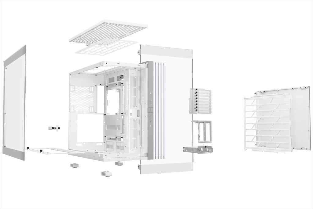 CASE BE QUIET! E-ATX Mid-Tower Light Base 900 DX, w/2x Tempered glass, ARGB LED strips and 2 hubs, inverted layout, White BGW70
