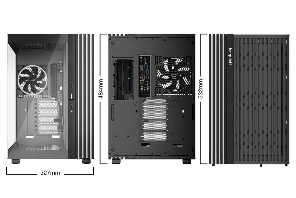 CASE BE QUIET! ATX Mid-Tower Light Base 900 FX, w/2x Tempered glass, 4x Light Wings 140mm PWM, ARGB LED strips and 2 hubs, inverted layout, Black BGW71