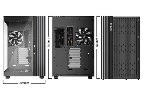 CASE BE QUIET! ATX Mid-Tower Light Base 900 FX, w/2x Tempered glass, 4x Light Wings 140mm PWM, ARGB LED strips and 2 hubs, inverted layout, Black BGW71
