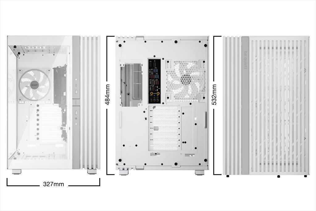 CASE BE QUIET! ATX Mid-Tower Light Base 900 FX, w/2x Tempered glass, 4x Light Wings 140mm PWM, ARGB LED strips and 2 hubs, inverted layout, White BGW72